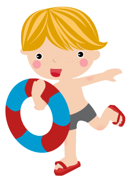 Clipart Junge mit Schwimmreif