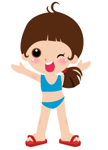 Clipart Mädchen mit Schwimmreif